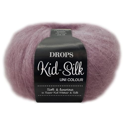 Frida's Wollhaus Drops 25 g Kid-Silk Mohair & Seide Lacegarn Beilaufgarn Flauschig 47 Farben (04 | Altrosa) von Frida's Wollhaus