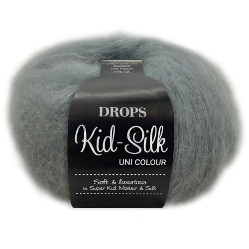 Frida's Wollhaus Drops 25 g Kid-Silk Mohair & Seide Lacegarn Beilaufgarn Flauschig 47 Farben (06 | Blauer Nebel) von Frida's Wollhaus