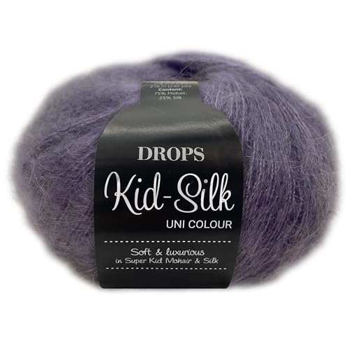 Frida's Wollhaus Drops 25 g Kid-Silk Mohair & Seide Lacegarn Beilaufgarn Flauschig 47 Farben (11 | Lavendel) von Frida's Wollhaus