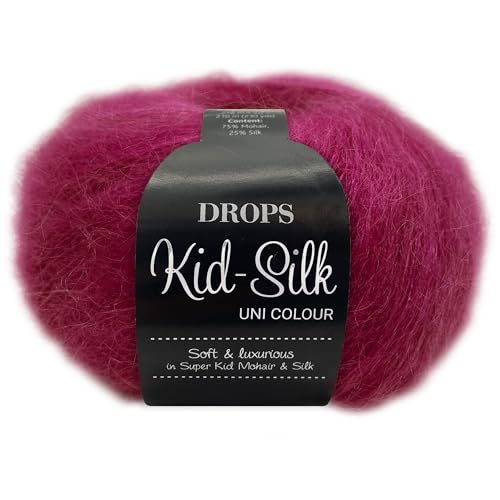 Frida's Wollhaus Drops 25 g Kid-Silk Mohair & Seide Lacegarn Beilaufgarn Flauschig 47 Farben (13 | Pink) von Frida's Wollhaus