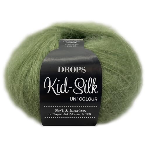 Frida's Wollhaus Drops 25 g Kid-Silk Mohair & Seide Lacegarn Beilaufgarn Flauschig 47 Farben (18 | Apfelgrün) von Frida's Wollhaus