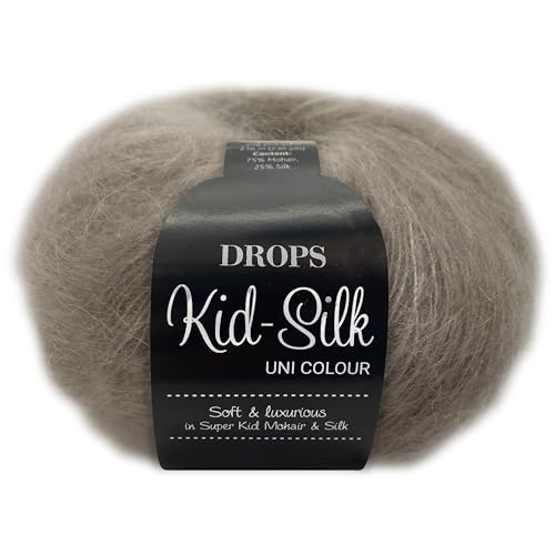 Frida's Wollhaus Drops 25 g Kid-Silk Mohair & Seide Lacegarn Beilaufgarn Flauschig 47 Farben (20 | Hellbeige) von Frida's Wollhaus