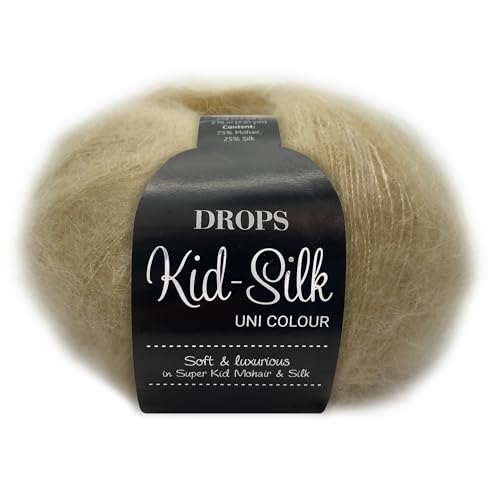 Frida's Wollhaus Drops 25 g Kid-Silk Mohair & Seide Lacegarn Beilaufgarn Flauschig 47 Farben (29 | Vanille) von Frida's Wollhaus