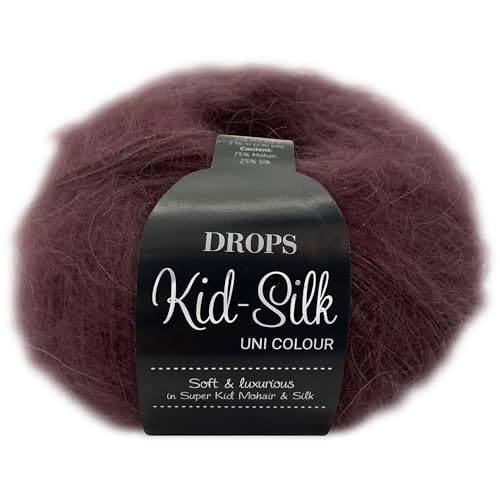 Frida's Wollhaus Drops 25 g Kid-Silk Mohair & Seide Lacegarn Beilaufgarn Flauschig 47 Farben (31 | Malve) von Frida's Wollhaus