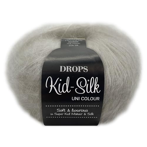 Frida's Wollhaus Drops 25 g Kid-Silk Mohair & Seide Lacegarn Beilaufgarn Flauschig 47 Farben (38 | Kreide) von Frida's Wollhaus