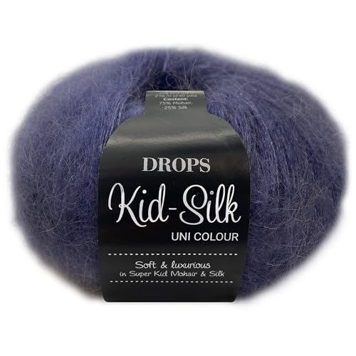 Frida's Wollhaus Drops 25 g Kid-Silk Mohair & Seide Lacegarn Beilaufgarn Flauschig 47 Farben (39 | Sturmblau) von Frida's Wollhaus