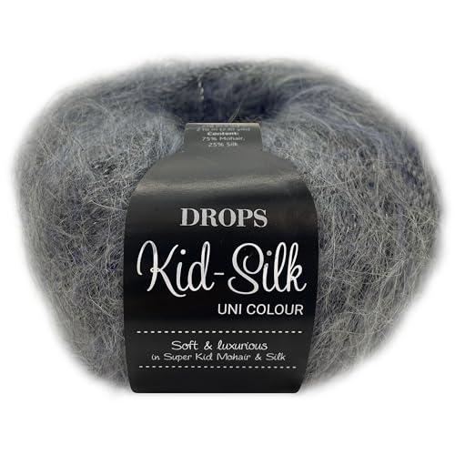 Frida's Wollhaus Drops 25 g Kid-Silk Mohair & Seide Lacegarn Beilaufgarn Flauschig 47 Farben (43 | Blauer Wind) von Frida's Wollhaus