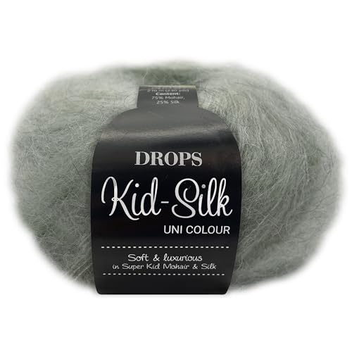 Frida's Wollhaus Drops 25 g Kid-Silk Mohair & Seide Lacegarn Beilaufgarn Flauschig 47 Farben (44 | Mondschein) von Frida's Wollhaus