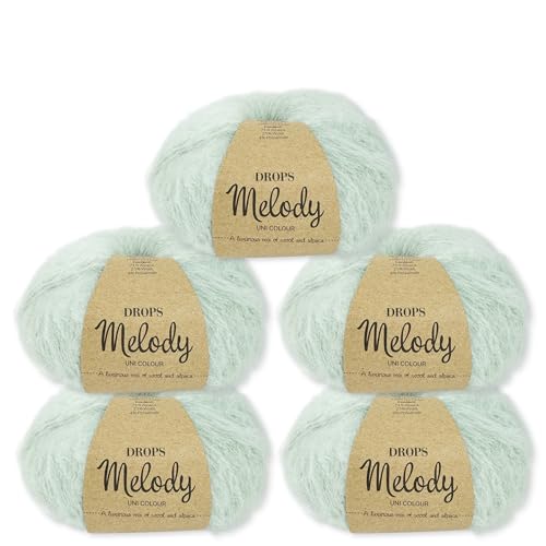 Frida's Wollhaus Drops 5 x 50 g Melody Stricken Häkeln Alpaka Schurwolle Alpaca Superweich 23 Farben (26 | Pistazieneis) von Frida's Wollhaus