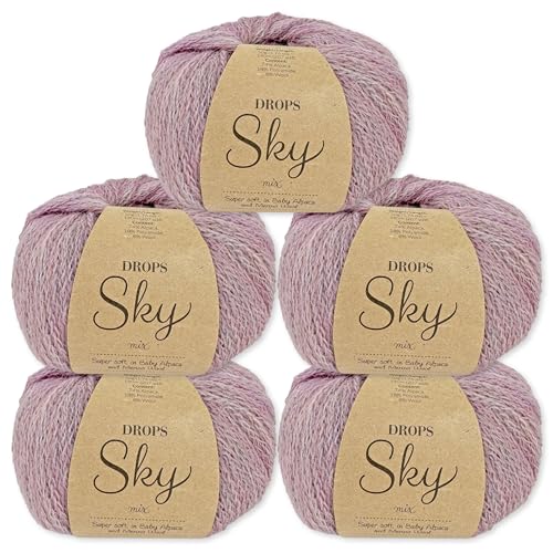 Frida's Wollhaus Drops 5 x 50 g Sky Stricken Häkeln Alpaca Schurwolle Alpaka Superweich 31 Farben (14 | Einhorn Mix) von Frida's Wollhaus