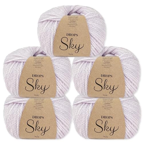 Frida's Wollhaus Drops 5 x 50 g Sky Stricken Häkeln Alpaca Schurwolle Alpaka Superweich 31 Farben (28 | Zarte Orchidee Mix) von Frida's Wollhaus