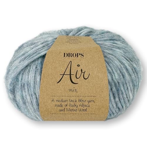 Frida's Wollhaus Drops 50 g Air Stricken Häkeln Alpaka Schurwolle Alpaca Superweich 50 Farben (10 | Nebel Mix) von Frida's Wollhaus