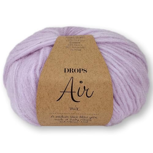 Frida's Wollhaus Drops 50 g Air Stricken Häkeln Alpaka Schurwolle Alpaca Superweich 50 Farben (41 | Zarte Orchidee Mix) von Frida's Wollhaus