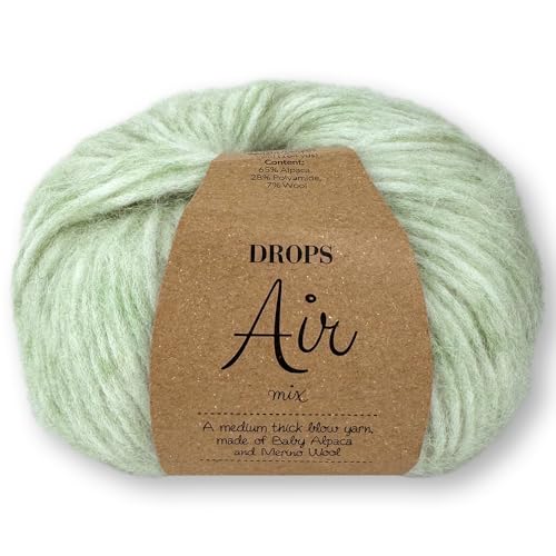 Frida's Wollhaus Drops 50 g Air Stricken Häkeln Alpaka Schurwolle Alpaca Superweich 50 Farben (42 | Pistazieneis Mix) von Frida's Wollhaus