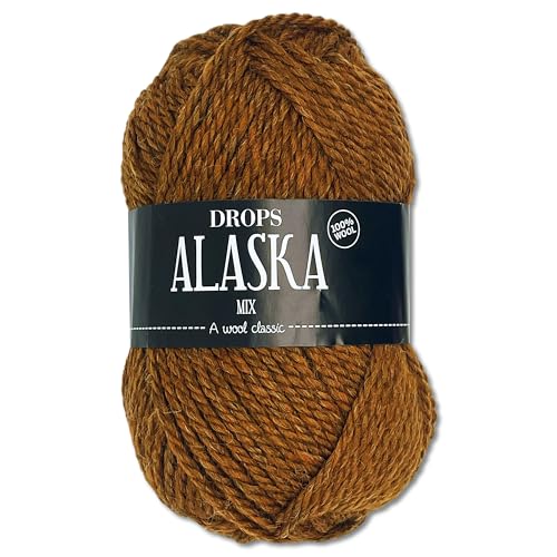 Frida's Wollhaus Drops 50 g Alaska Uni und Mix Häkeln Stricken Filzen Schurwolle 30 Farben (Mix 66 | Toffee) von Frida's Wollhaus