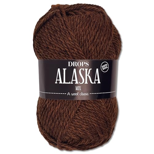 Frida's Wollhaus Drops 50 g Alaska Uni und Mix Häkeln Stricken Filzen Schurwolle 30 Farben (Mix 71 | Zimt) von Frida's Wollhaus