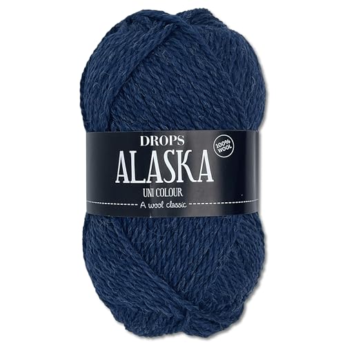 Frida's Wollhaus Drops 50 g Alaska Uni und Mix Häkeln Stricken Filzen Schurwolle 30 Farben (Uni 37 | Graublau) von Frida's Wollhaus