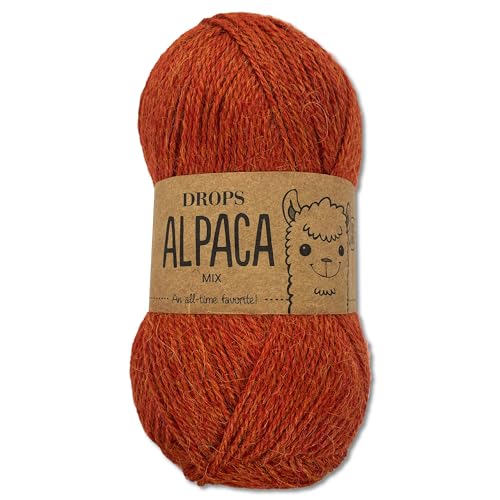 Frida's Wollhaus Drops 50 g Alpaca Alpaka Wolle Garn Häkeln Stricken weich 51 Farben (mix 2925 | Orangemeliert) von Frida's Wollhaus