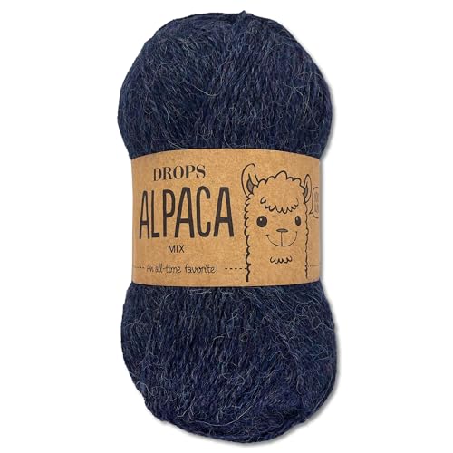 Frida's Wollhaus Drops 50 g Alpaca Alpaka Wolle Garn Häkeln Stricken weich 51 Farben (mix 6360 | Mondnachtblau) von Frida's Wollhaus