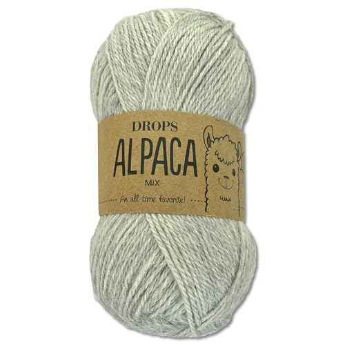 Frida's Wollhaus Drops 50 g Alpaca Alpaka Wolle Garn Häkeln Stricken weich 51 Farben (mix 9020 | Hell Perlgrau) von Frida's Wollhaus