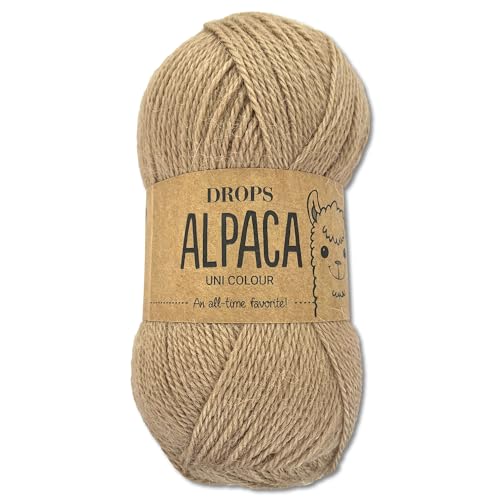 Frida's Wollhaus Drops 50 g Alpaca Alpaka Wolle Garn Häkeln Stricken weich 51 Farben (uni colour 0302 | Camel) von Frida's Wollhaus