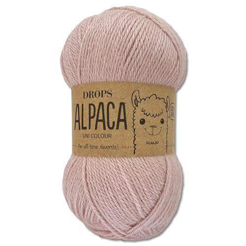 Frida's Wollhaus Drops 50 g Alpaca Alpaka Wolle Garn Häkeln Stricken weich 51 Farben (uni colour 3112 | Staubrosa) von Frida's Wollhaus