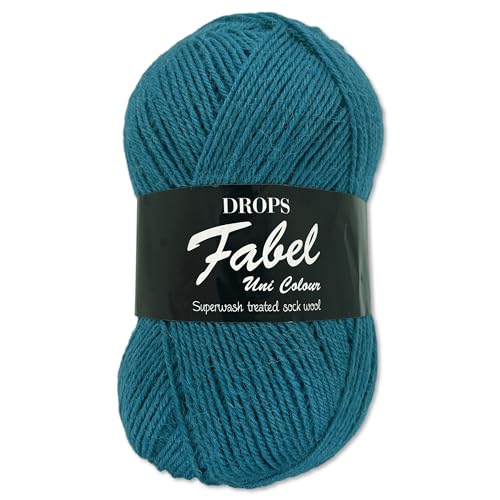 Frida's Wollhaus Drops 50 g Fabel Sockenwolle Schurwolle superwash Garn Stricken Häkeln 45 Farben (108 | Königsblau) von Frida's Wollhaus