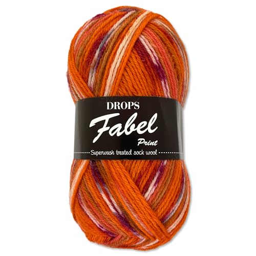 Frida's Wollhaus Drops 50 g Fabel Sockenwolle Schurwolle superwash Garn Stricken Häkeln 45 Farben (153 | Texmex) von Frida's Wollhaus