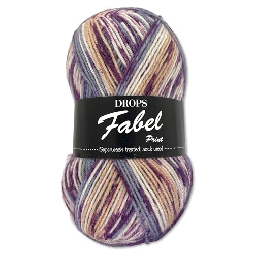 Frida's Wollhaus Drops 50 g Fabel Sockenwolle Schurwolle superwash Garn Stricken Häkeln 45 Farben (904 | Lavendel) von Frida's Wollhaus