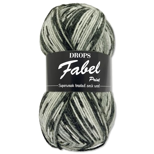 Frida's Wollhaus Drops 50 g Fabel Sockenwolle Schurwolle superwash Garn Stricken Häkeln 45 Farben (905 | Salz und Pfeffer) von Frida's Wollhaus