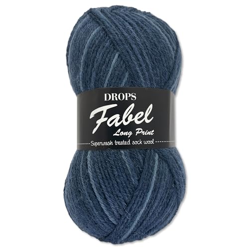 Frida's Wollhaus Drops 50 g Fabel Sockenwolle Schurwolle superwash Garn Stricken Häkeln 45 Farben (917 | Deep Ocean) von Frida's Wollhaus