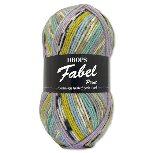 Frida's Wollhaus Drops 50 g Fabel Sockenwolle Schurwolle superwash Garn Stricken Häkeln 45 Farben (921 | Einhornparty) von Frida's Wollhaus