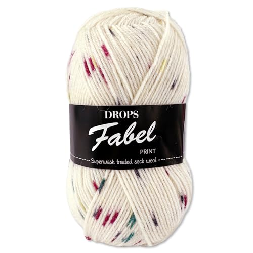 Frida's Wollhaus Drops 50 g Fabel Sockenwolle Schurwolle superwash Garn Stricken Häkeln 45 Farben (925 | Beerensahne) von Frida's Wollhaus