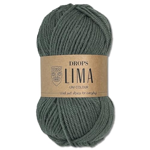 Frida's Wollhaus Drops 50 g Lima Uni Stricken Häkeln Schurwolle Alpaka Filzen 21 Farben (Uni 7810 | Khaki) von Frida's Wollhaus