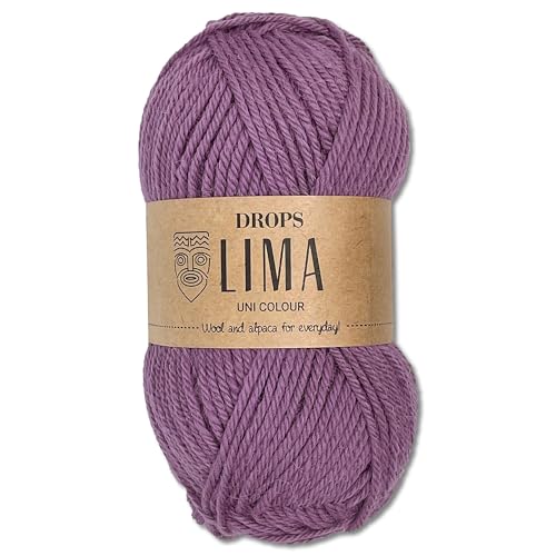 Frida's Wollhaus Drops 50 g Lima Uni Stricken Häkeln Schurwolle Alpaka Filzen 21 Farben (Uni 4088 | Orchidee) von Frida's Wollhaus