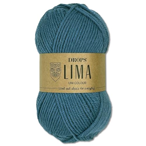 Frida's Wollhaus Drops 50 g Lima Uni Stricken Häkeln Schurwolle Alpaka Filzen 21 Farben (Uni 6235 | Jeansblau) von Frida's Wollhaus