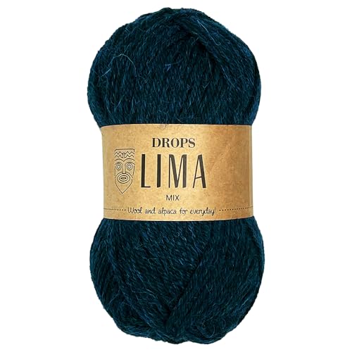 Frida's Wollhaus Drops 50 g Lima Uni und Mix Wolle Garn Stricken Häkeln Schurwolle Alpaka Filzen 36 Farben (Mix 0701 | Petrol) von Frida's Wollhaus