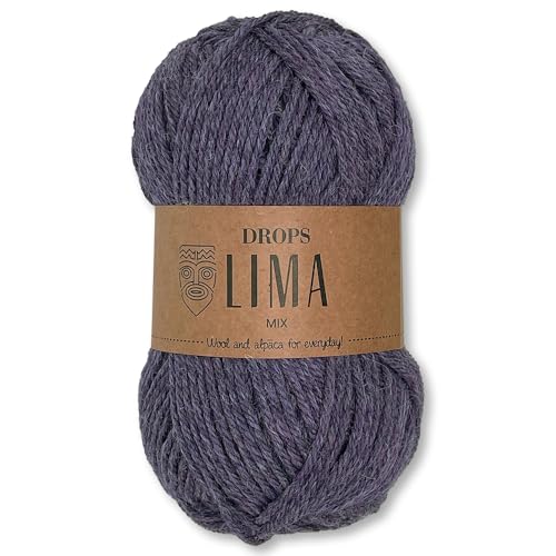 Frida's Wollhaus Drops 50 g Lima Uni und Mix Wolle Garn Stricken Häkeln Schurwolle Alpaka Filzen 36 Farben (Mix 4434 | Lila) von Frida's Wollhaus