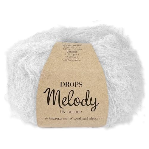 Frida's Wollhaus Drops 50 g Melody Stricken Häkeln Alpaka Schurwolle Alpaca Superweich 23 Farben (03 | Perlgrau) von Frida's Wollhaus