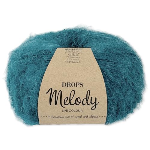 Frida's Wollhaus Drops 50 g Melody Stricken Häkeln Alpaka Schurwolle Alpaca Superweich 23 Farben (08 | Petrol) von Frida's Wollhaus