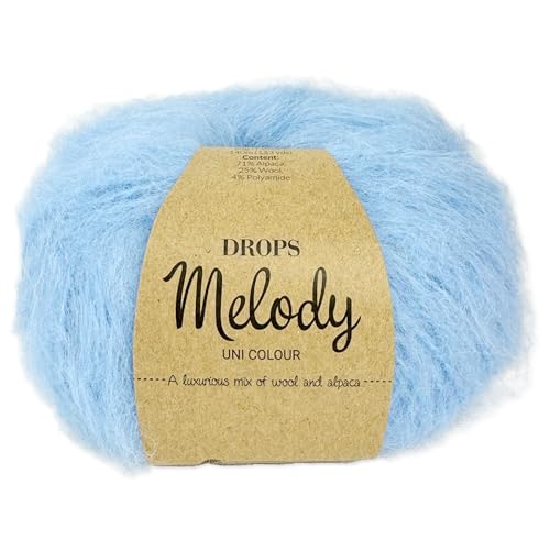 Frida's Wollhaus Drops 50 g Melody Stricken Häkeln Alpaka Schurwolle Alpaca Superweich 23 Farben (21 | Hellblau) von Frida's Wollhaus