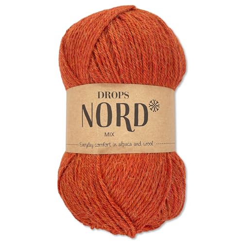 Frida's Wollhaus Drops 50 g Nord Sockenwolle Alpaka Schurwolle flauschig Stricken 23 Farben (mix 11 | Rost) von Frida's Wollhaus