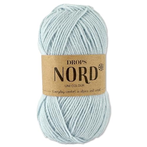 Frida's Wollhaus Drops 50 g Nord Sockenwolle Alpaka Schurwolle flauschig Stricken 28 Farben (uni 26 | Eisblau) von Frida's Wollhaus