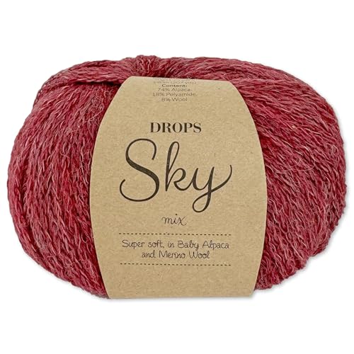 Frida's Wollhaus Drops 50 g Sky Stricken Häkeln Alpaca Schurwolle Alpaka Superweich 31 Farben (09 | Cranberry Mix) von Frida's Wollhaus