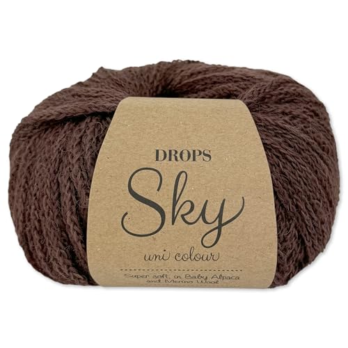 Frida's Wollhaus Drops 50 g Sky Stricken Häkeln Alpaca Schurwolle Alpaka Superweich 31 Farben (21 | Heiße Schokolade Uni) von Frida's Wollhaus