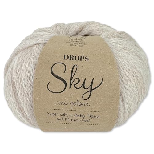 Frida's Wollhaus Drops 50 g Sky Stricken Häkeln Alpaca Schurwolle Alpaka Superweich 31 Farben (25 | Weißer Nebel Uni) von Frida's Wollhaus