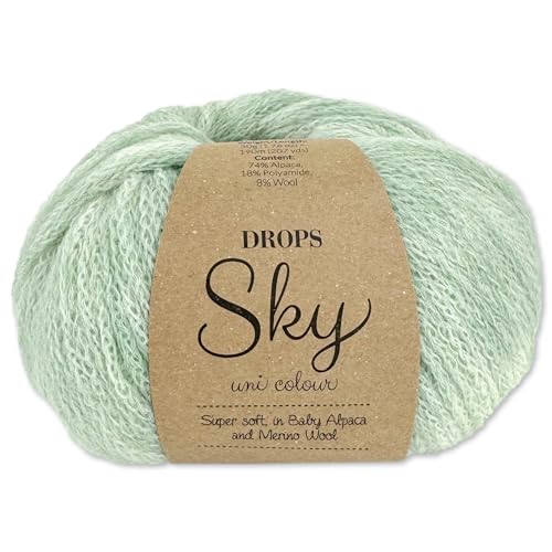 Frida's Wollhaus Drops 50 g Sky Stricken Häkeln Alpaca Schurwolle Alpaka Superweich 31 Farben (30 | Pistazieneis Uni) von Frida's Wollhaus