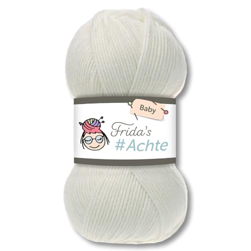 Frida's Wollhaus Frida's 100 g #Achte Babywolle Wolle Garn Stricken Häkeln Anti-Pilling 66 Farben (450 | Perle) von Frida's Wollhaus