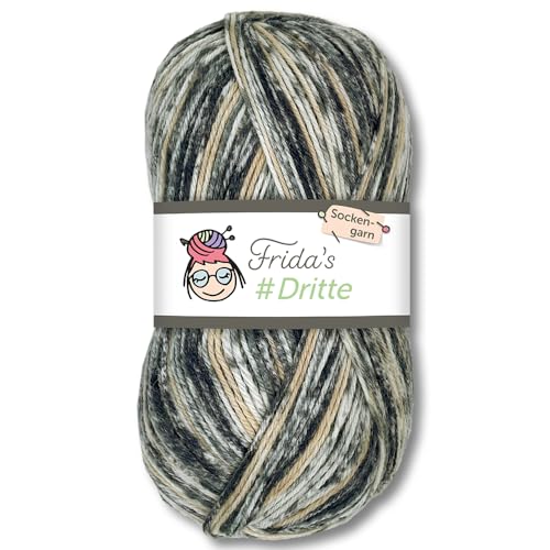 Frida's Wollhaus Frida's 100 g #Dritte Sockenwolle 4-fach Wolle Garn Stricken Häkeln Schurwolle 9 Farben (FW-170-02) von Frida's Wollhaus