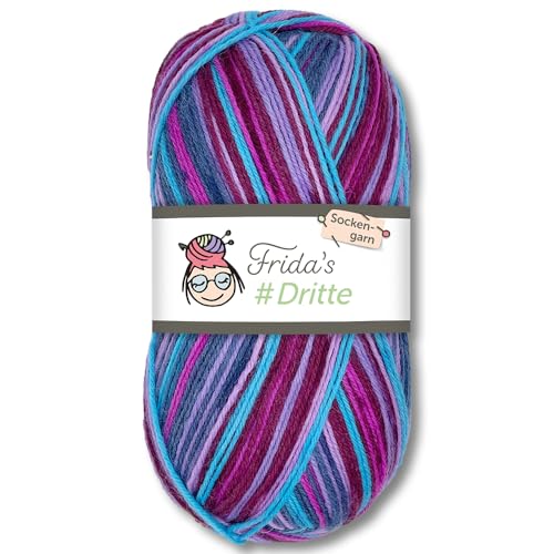 Frida's Wollhaus Frida's 100 g #Dritte Sockenwolle Wolle Garn Stricken Häkeln Schurwolle 10 Farben (FW-140-02) von Frida's Wollhaus